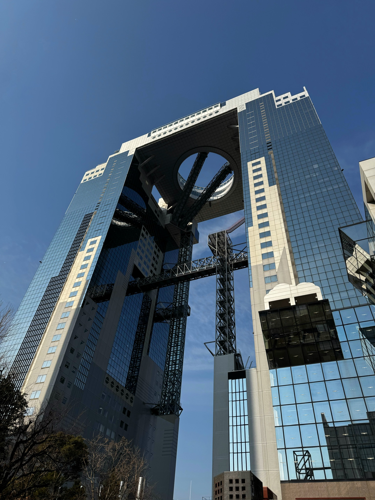 Umeda Sky Building exterior with its open central structure